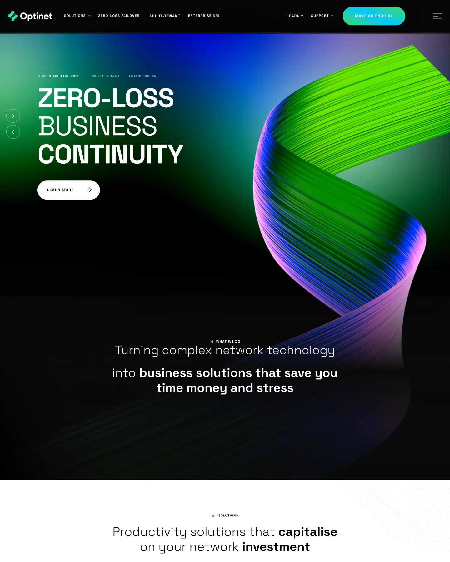 Optinet home page, part 1