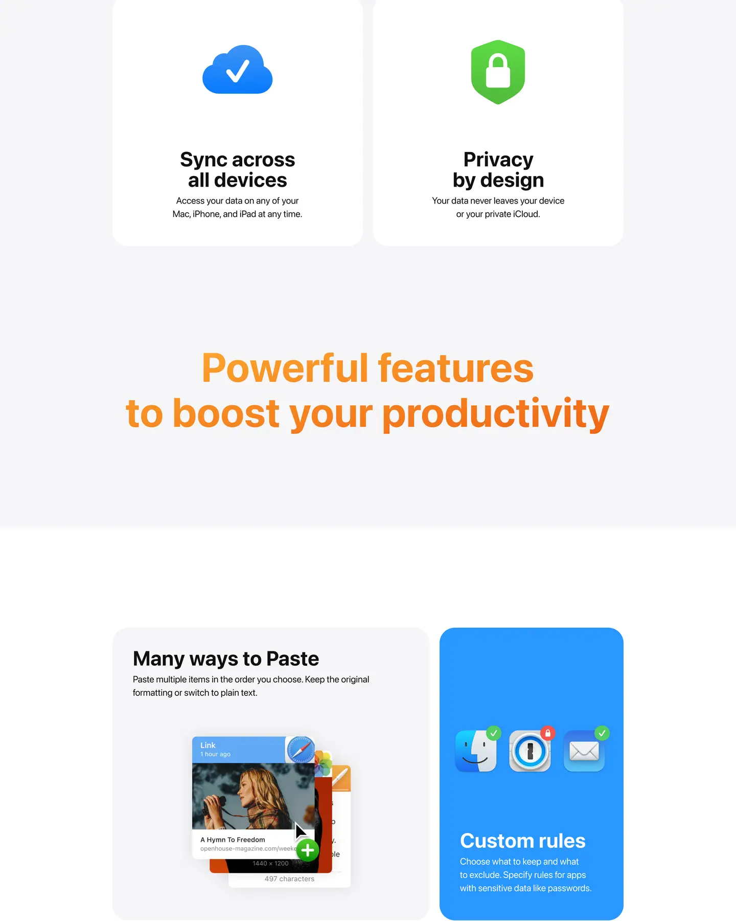 Paste home page, part 3