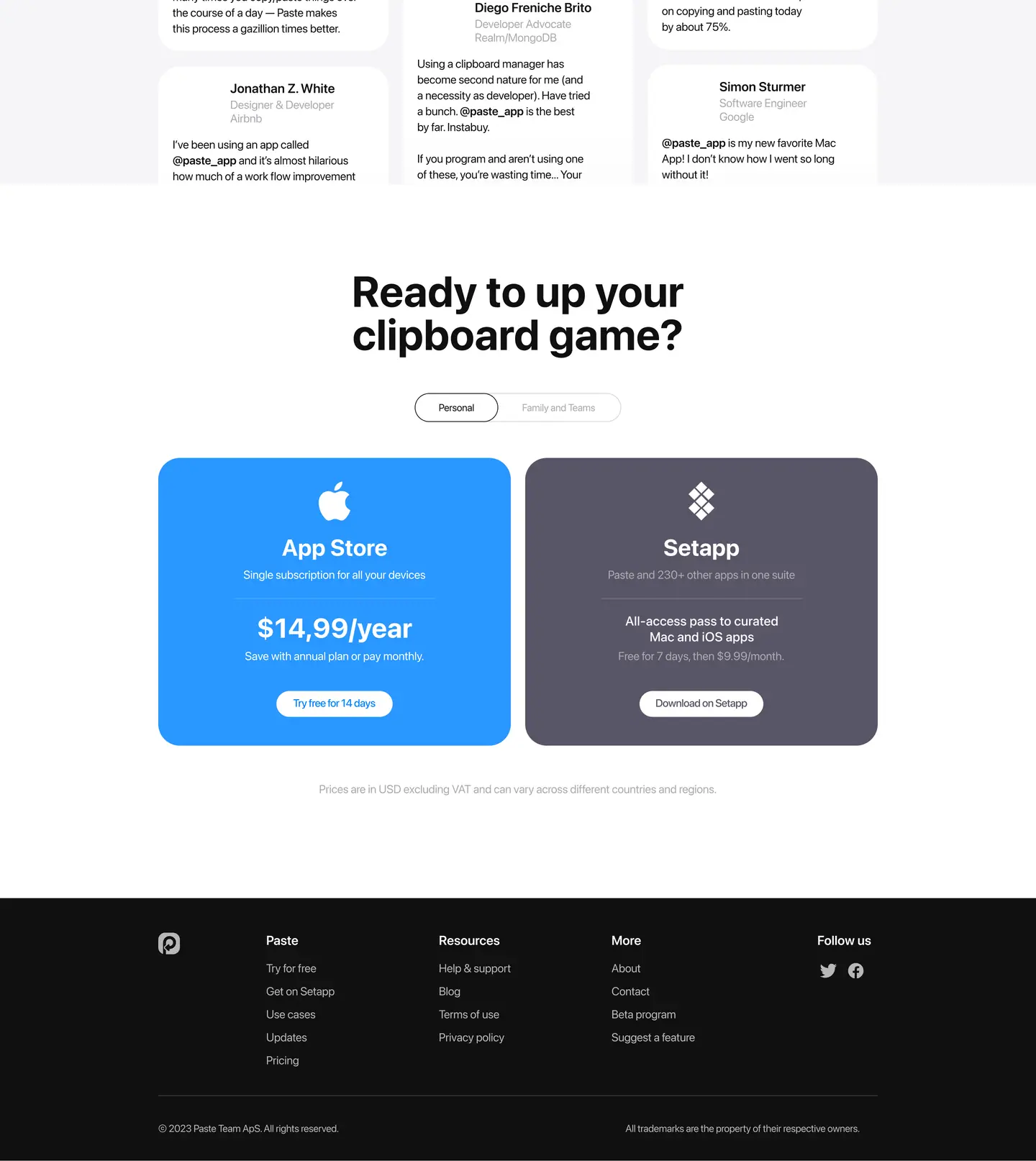 Paste home page, part 6