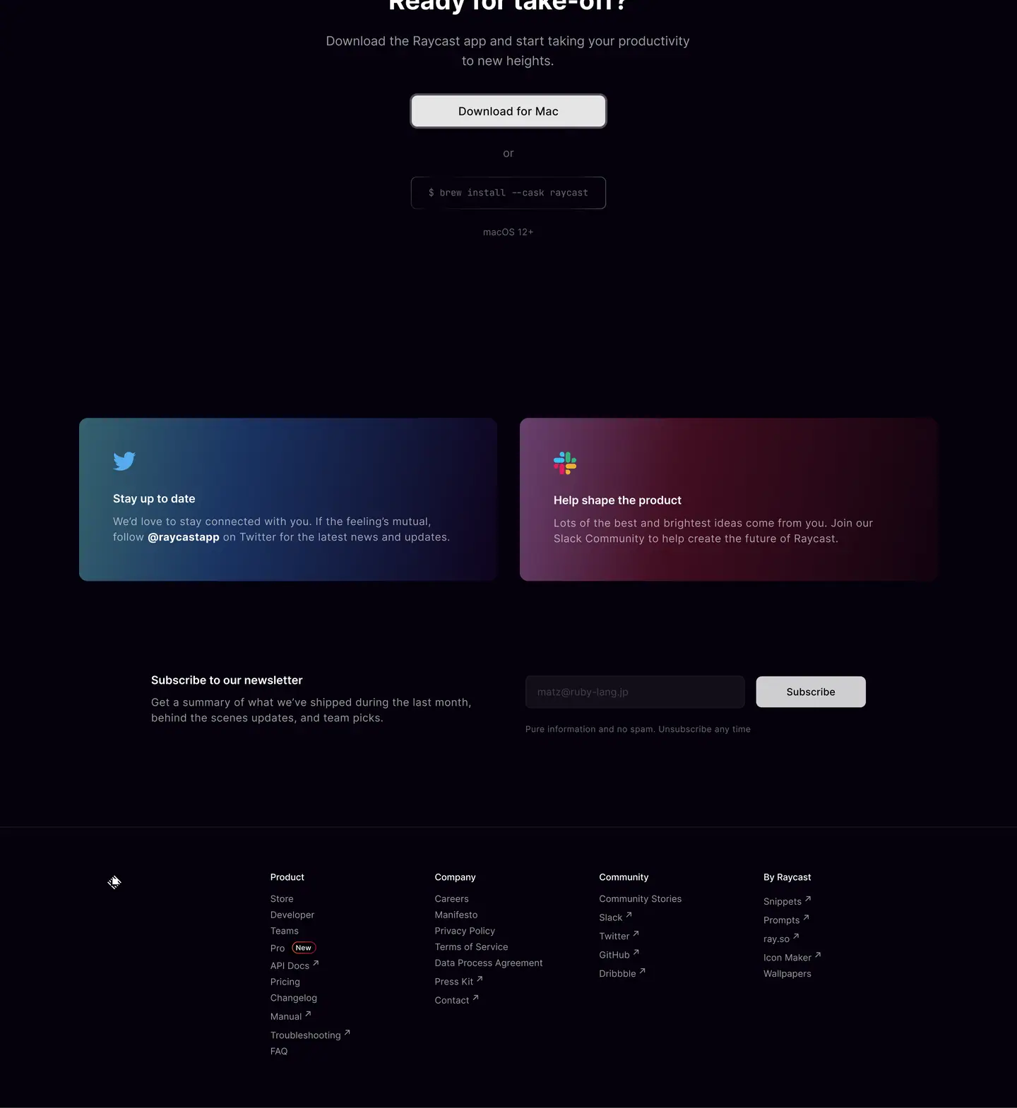 Raycast home page, part 7