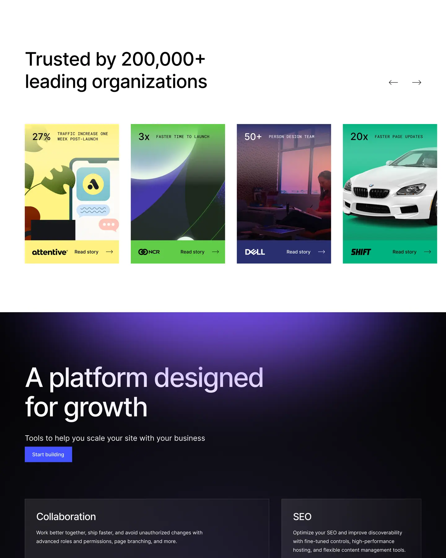 Webflow home page, part 3